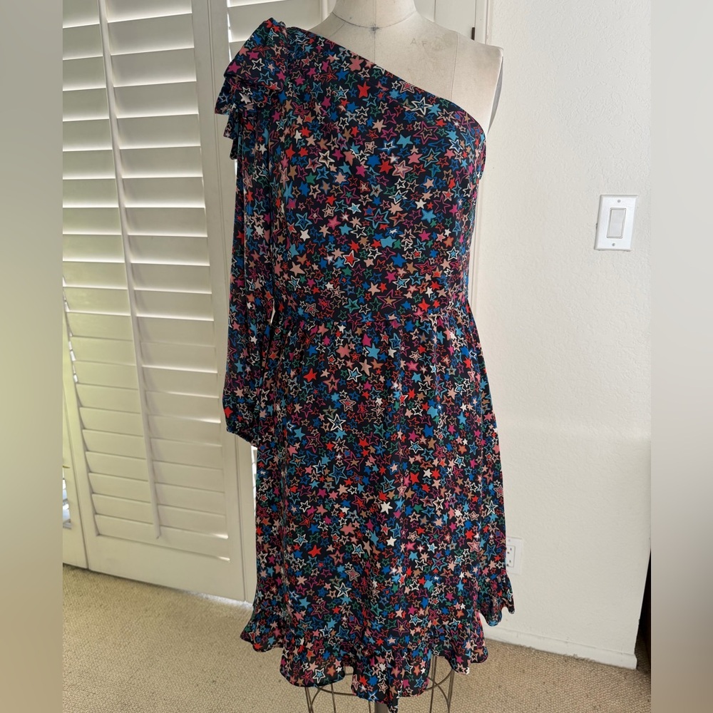 One-Shoulder Star Print Dress